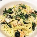 Bunnirella's cooksnap of when they made 鮭とほうれん草のクリームパスタ.