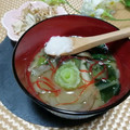 クックI7I5L1☆'s cooksnap of when they made *干菊芋と小松菜*しめじと海藻の酒粕汁*.