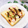 めみたん☆'s cooksnap of when they made ちくわと蒲鉾でお好み焼き風♪トースト！.