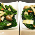 ☆ろんさん☆'s cooksnap of when they made ほうれん草と舞茸と干しエビで炒めもの.