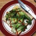 ボニボニー's cooksnap of when they made 簡単朝食チンゲンサイの巣ごもり卵トースト.