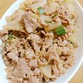 ☆hiroppy☆'s cooksnap of when they made 豚肉と大根のさっぱりポン酢炒め☆.