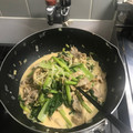 クックCEO！'s cooksnap of when they made ★小松菜☆豚肉☆竹輪のオイマヨ炒め★.