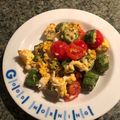 栗丸うさぎ's cooksnap of when they made 夏野菜❣トマト&オクラの卵炒め.