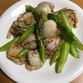 ナップ99's cooksnap of when they made アスパラとベビーホタテのガーリック炒め.