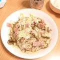 雌豚♀'s cooksnap of when they made レンチンで♡舞茸とベーコンのまよチーズ.