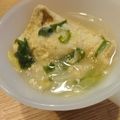 ぐれこりーた's cooksnap of when they made 残った餃子の具で◆油揚げ巾着スープ◆.