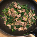Soirate28's cooksnap of when they made 【農家のレシピ】ほうれん草と牛肉の炒め物.