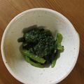 クック1FX93J☆'s cooksnap of when they made レンチン♪小松菜 胡麻×ゴマ×塩昆布和え.