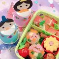 奏☆結ママ's cooksnap of when they made 幼稚園 キャラ弁♡ひなまつり ちらし風.