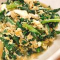 メルクックママ's cooksnap of when they made じゃこ入り春菊の卵とじ.