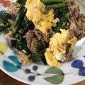kyoko3824's cooksnap of when they made 牛肉ほうれん草のマスタード卵炒め.