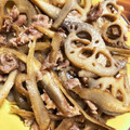 とむ子。's cooksnap of when they made ＊れんこんと豚肉の甘辛炒め＊.