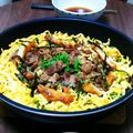 o☆shino's cooksnap of when they made プルコギの瓦そば風（業務スーパー材料）.