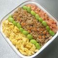三つ星母ちゃん's cooksnap of when they made 息子が大好き(^-^)三色丼弁当.