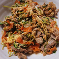 わらいおん's cooksnap of when they made 簡単さっぱり豚と豆苗のポン酢炒め.