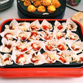 えリﾋﾟｮﾝ★'s cooksnap of when they made たこ焼き器de♪しゅうまいの皮ピザ～♥❤.