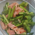 まりも1022's cooksnap of when they made くきたち菜とベーコンのにんにく炒め.