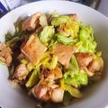 ちぃあさん's cooksnap of when they made 鶏もも肉と春キャベツの辛味味噌炒め.