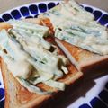 けんけん1016's cooksnap of when they made ワサビ＆マヨで和えたキュウリのトースト.