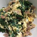 クックVMAQDD☆'s cooksnap of when they made ケールとベーコンの卵炒め.