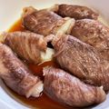 mii-po's cooksnap of when they made レンジで10分！牛肉の玉ねぎ巻き.