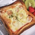 4児男子母さんの台所's cooksnap of when they made ピザっぽい、ピザトースト.
