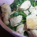 千伊子's cooksnap of when they made 鶏肉と春菊炒め.