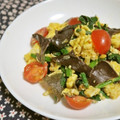 mmameco's cooksnap of when they made 豆苗とトマトと卵のオイスターソース炒め.