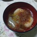 まぶたん's cooksnap of when they made 具は白菜だけ～　我が家のお雑煮.