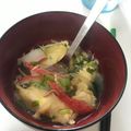 ノビル's cooksnap of when they made ニラとカニかまの簡単卵スープ♪.