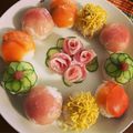 peko628's cooksnap of when they made ラップで簡単！ 手まり寿司.