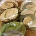 クックPWCQX9☆'s cooksnap of when they made ぷち居酒屋 あんかけ白菜ささみロール.