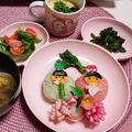 YUN♡TEN's cooksnap of when they made ＊キャラ弁＊　ひな祭りに✿おひなさま.