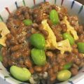 YUKIKI☆'s cooksnap of when they made 納豆と枝豆のまぜご飯（卵焼き入り）.