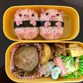 misa_asim's cooksnap of when they made 俵deぶたちゃん巻おにぎり＊キャラ弁.