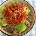 ☆さぶ☆☆'s cooksnap of when they made ＊キムチのせ！アボカド肉味噌そぼろ丼＊.