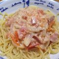 北京パンダ's cooksnap of when they made ❤トマトとベーコンのクリームパスタ❤.