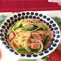あんみつ☆'s cooksnap of when they made ランチ、夕飯に。菜の花とベーコンのパスタ.