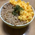 yuttyon's cooksnap of when they made こども大好き！たまごと鶏そぼろのごはん.