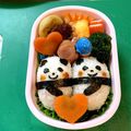 ポコノシン's cooksnap of when they made パンダちゃんおにぎりのバレンタイン弁当.