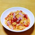 ドルフィンサーモン's cooksnap of when they made トマトとベーコン入りスクランブルエッグ.