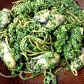 initium's cooksnap of when they made ☺ほうれん草で超簡単ジェノベーゼパスタ☺.