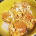 ねば〜る's cooksnap of when they made エビ寄せフライのボリューム卵とじ重.