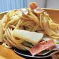 sunita's cooksnap of when they made 長いもとねぎの和風パスタ.