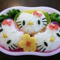 mihorinh's cooksnap of when they made リボンピックで簡単☆キティちゃんキャラ弁.