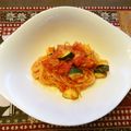 melmarilyn's cooksnap of when they made ズッキーニとベーコンのトマトソースパスタ.