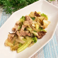 なつき☆ミ's cooksnap of when they made 塩昆布で簡単◎豚肉とネギとレタス炒め.
