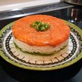tsumusio's cooksnap of when they made スモークサーモンのケーキ寿司.