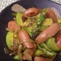 すがみほ's cooksnap of when they made アボカドウィンナーのガーリックバター炒め.